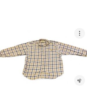 Eddie Bauer Men's Blue and  Yellow Plaid Button Down Shirt